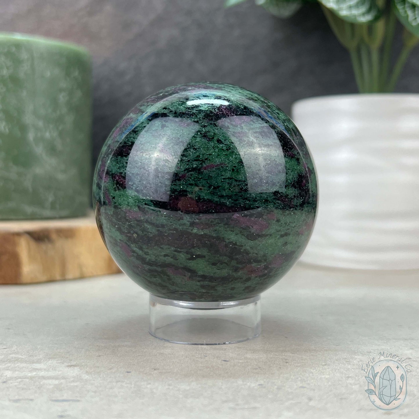 63mm UV Reactive Ruby Zoisite Sphere63mm UV Reactive Ruby Zoisite Sphere