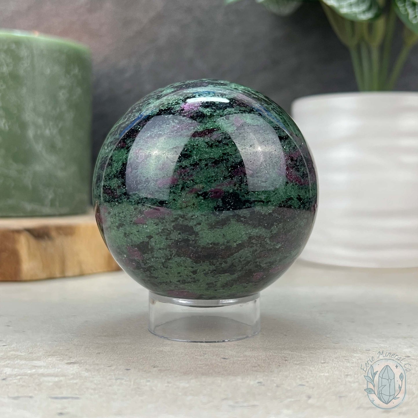63mm UV Reactive Ruby Zoisite Sphere