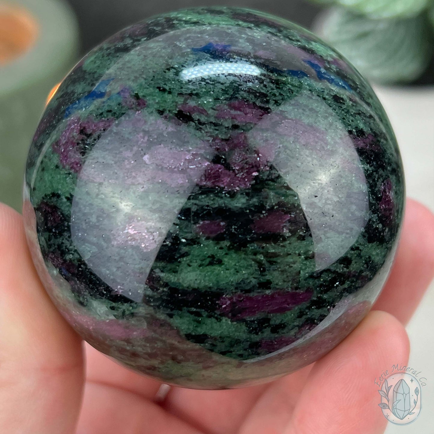 63mm UV Reactive Ruby Zoisite Sphere