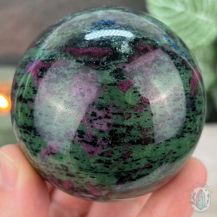 65mm UV Reactive Ruby Zoisite Sphere