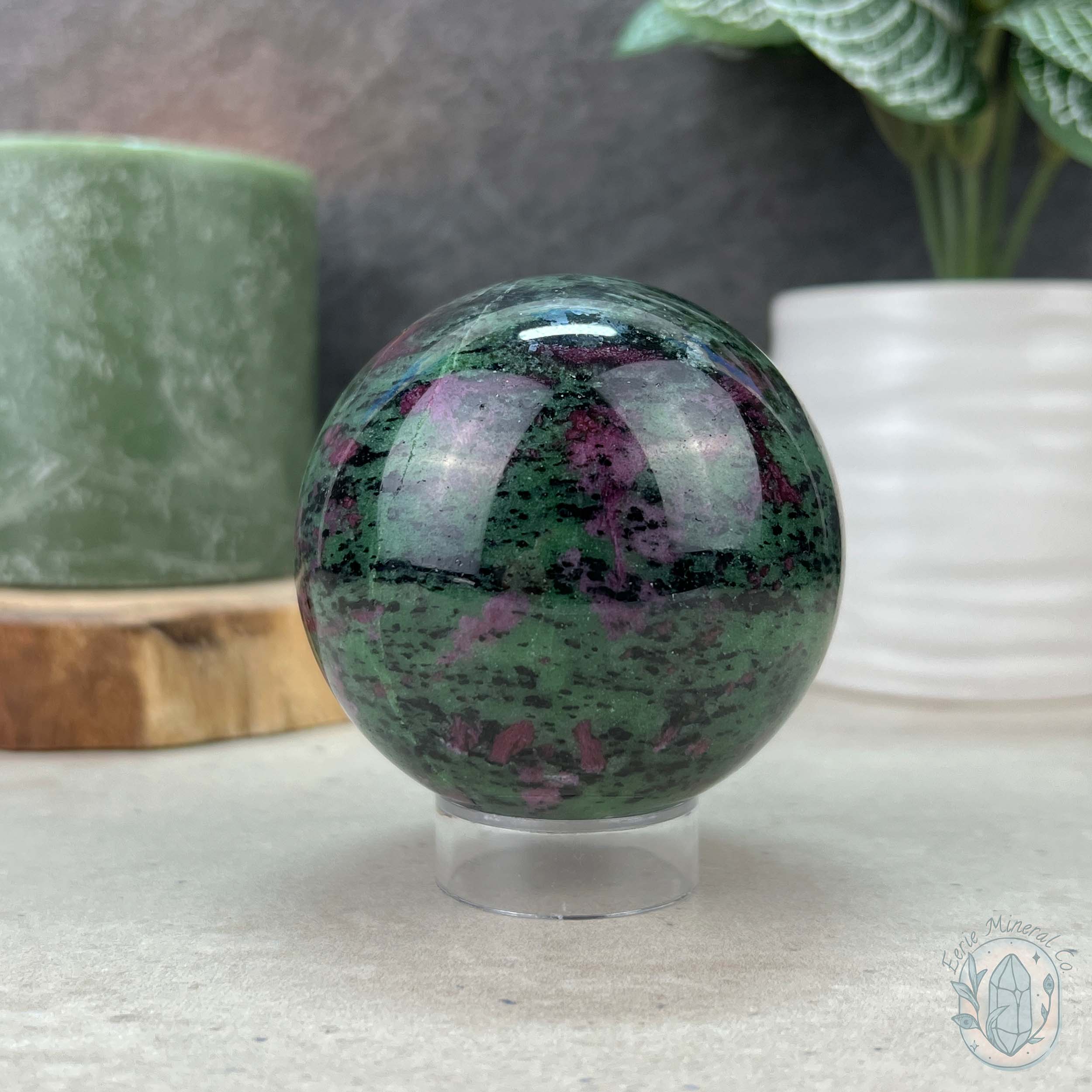 UV Reactive Ruby Zoisite Sphere | UV Minerals and Crystals