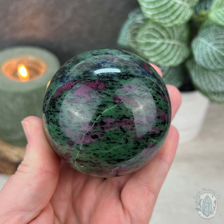 65mm UV Reactive Ruby Zoisite Sphere