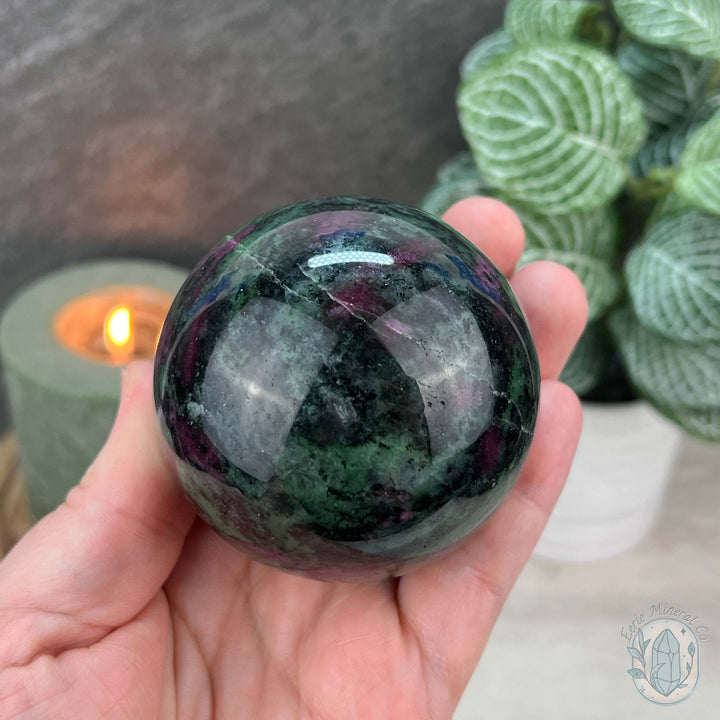 65mm UV Reactive Ruby Zoisite Sphere