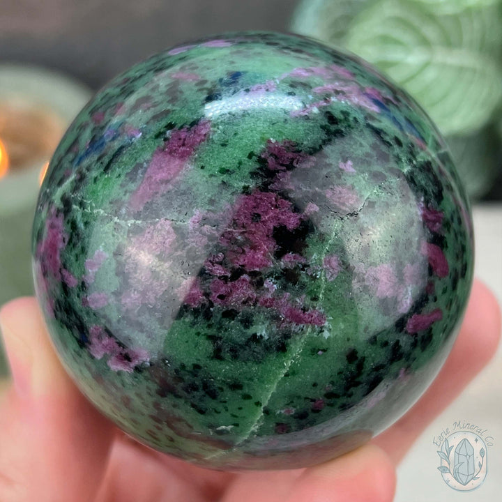 65mm UV Reactive Ruby Zoisite Sphere