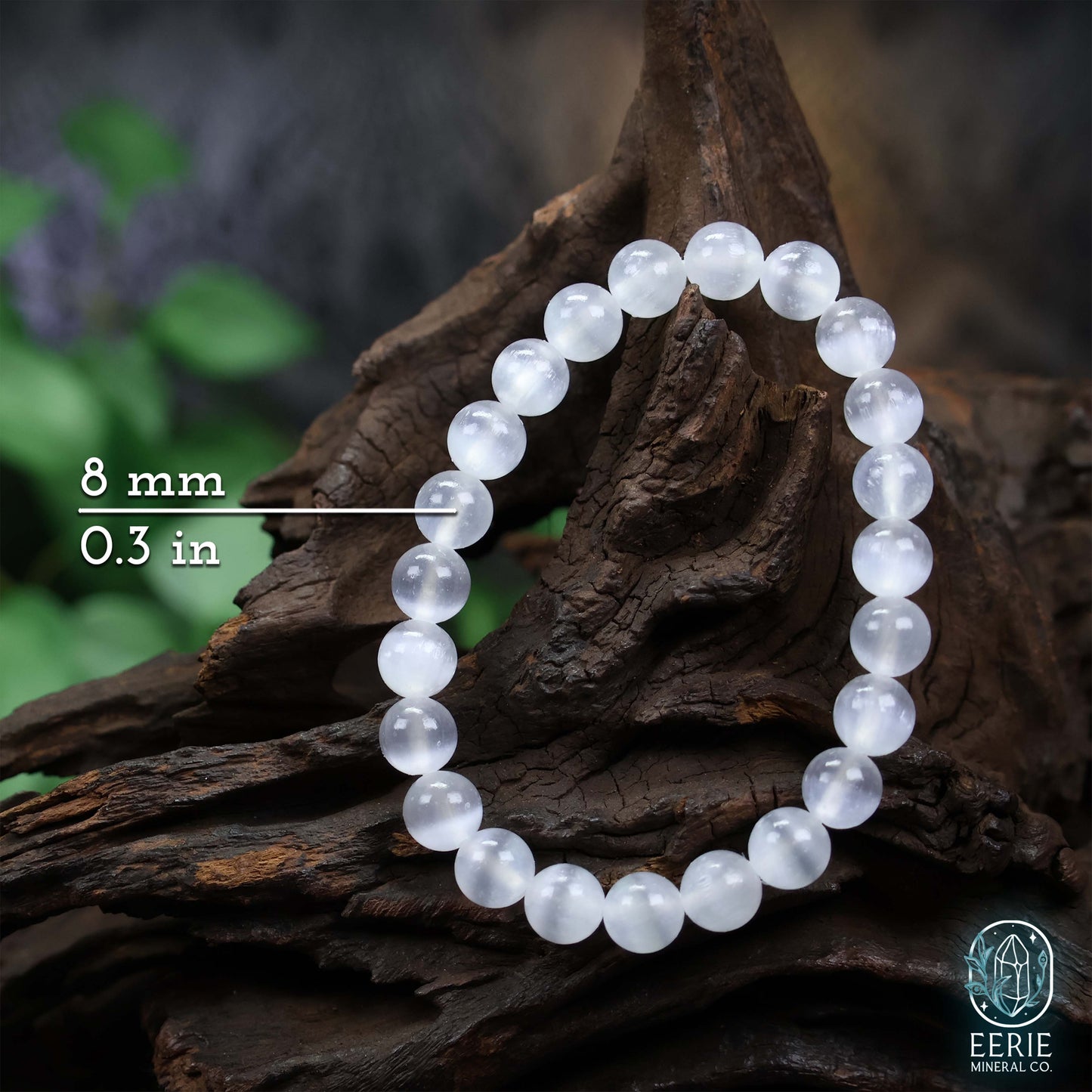 Selenite Gemstone Beaded Boho Stretch Bracelet