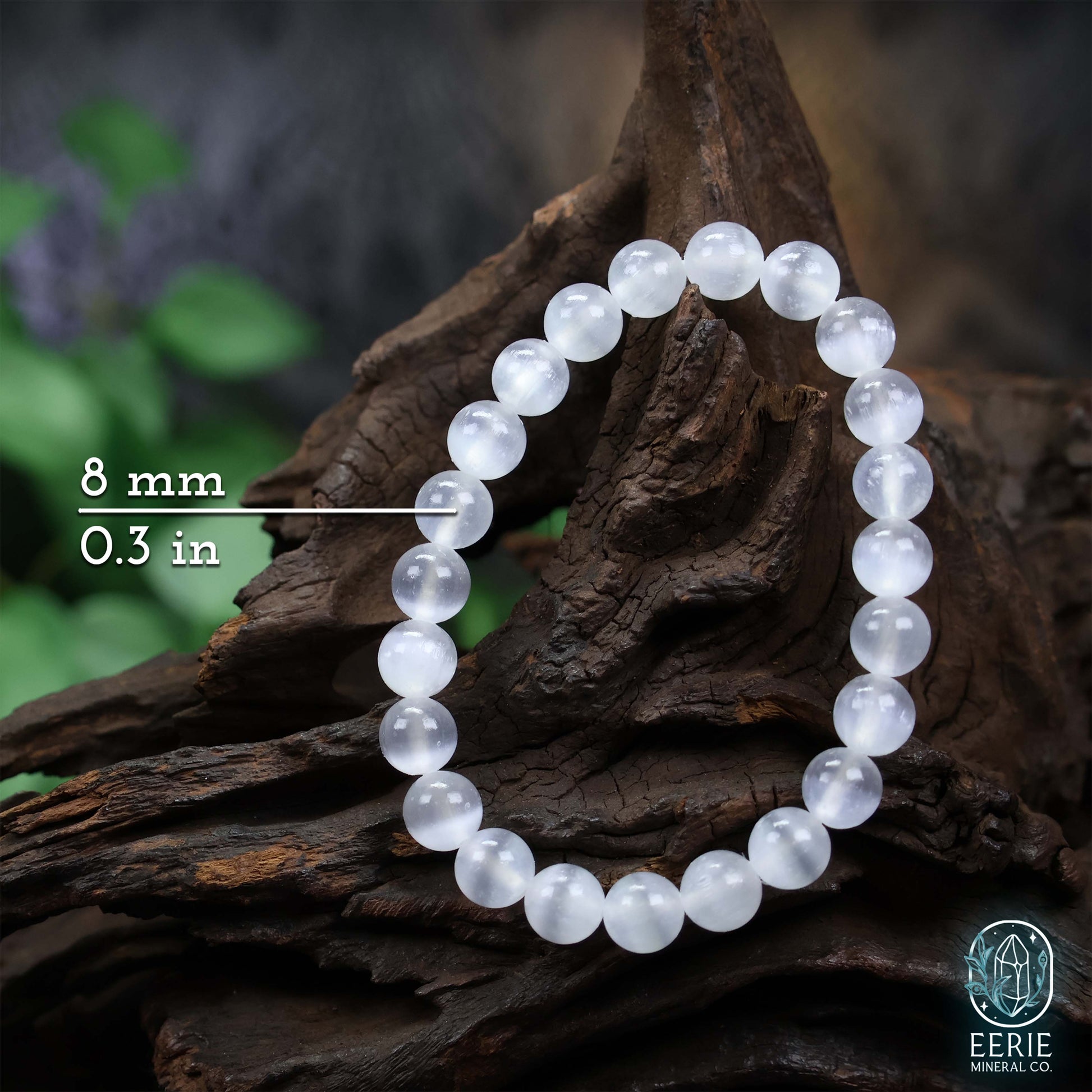 Selenite Gemstone Beaded Boho Stretch Bracelet
