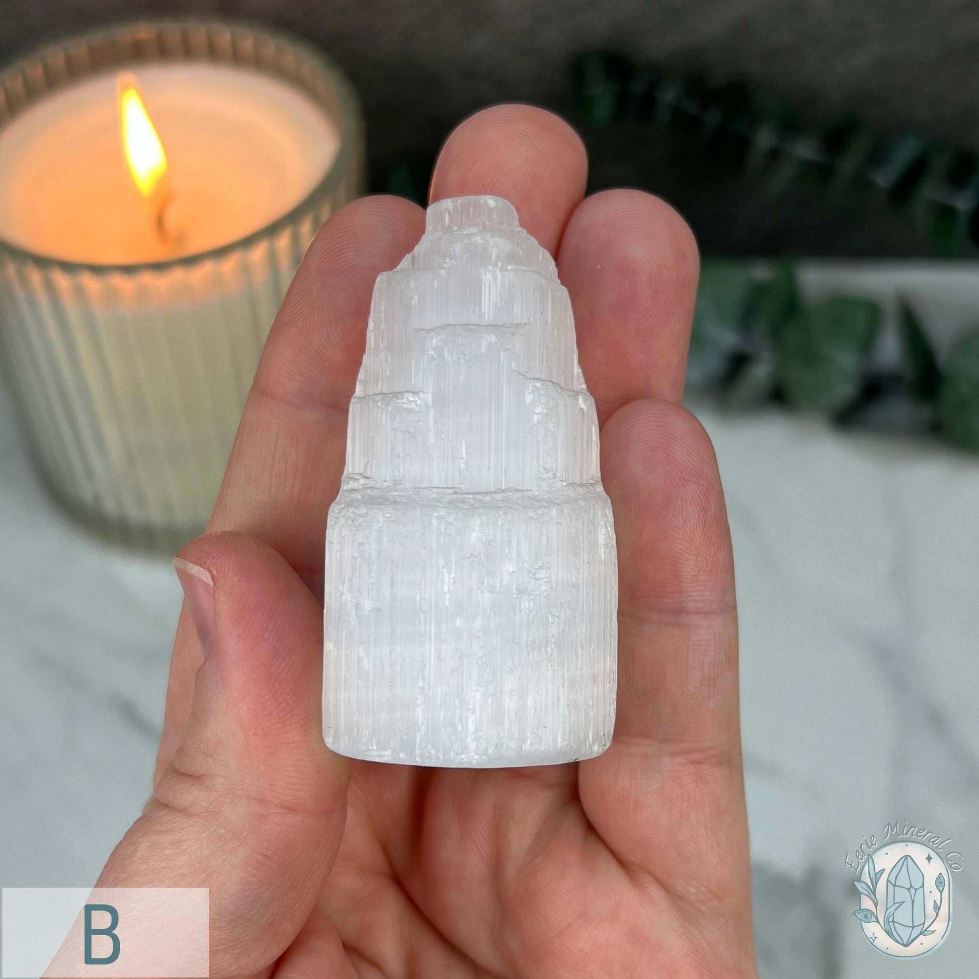 Radiant Selenite Tower Rock Buddy Carving