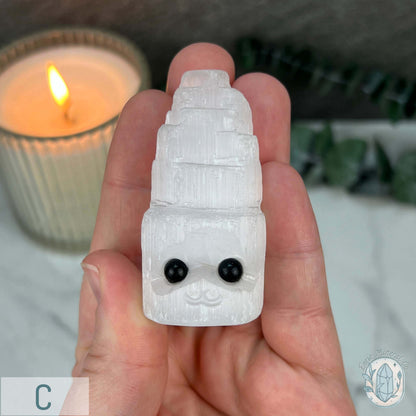 Radiant Selenite Tower Rock Buddy Carving