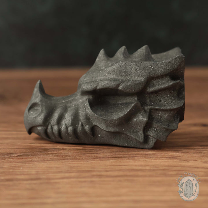 Shungite Dragon Head Carving