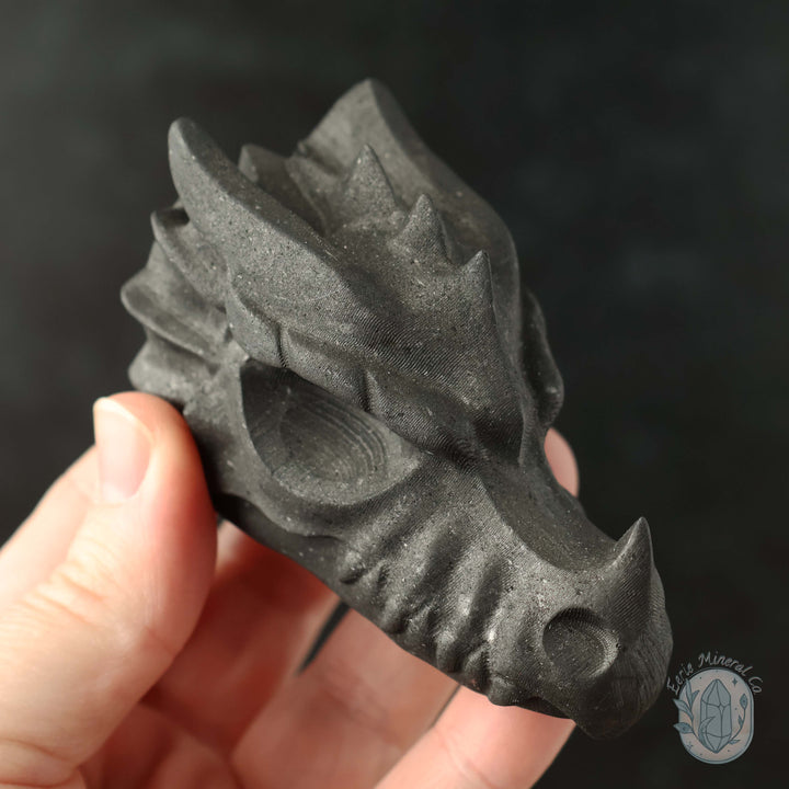 Shungite Dragon Head Carving