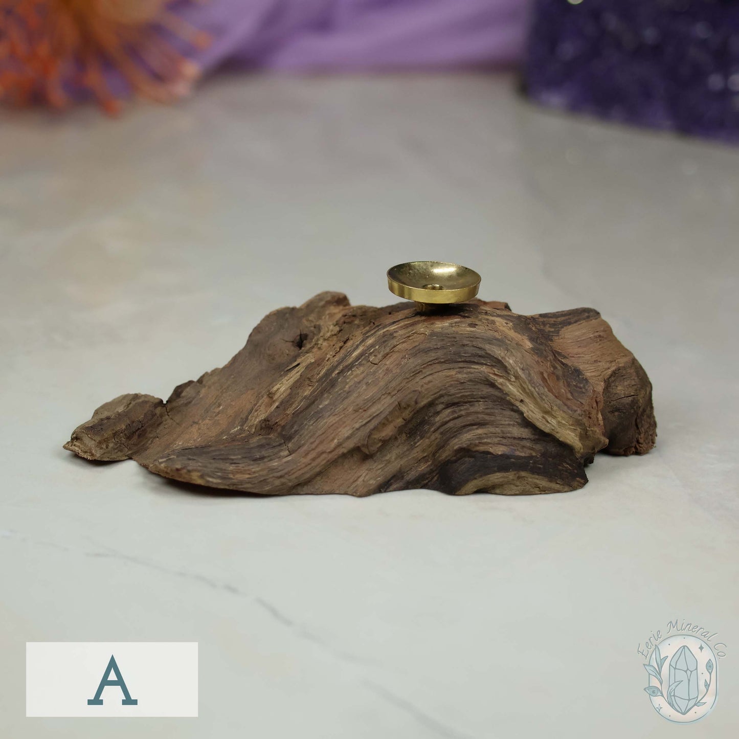 Natural Driftwood Style Single Sphere Holder Stands