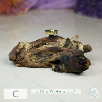 Natural Driftwood Style Single Sphere Holder Stands