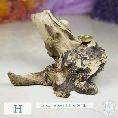 Natural Driftwood Style Single Sphere Holder Stands