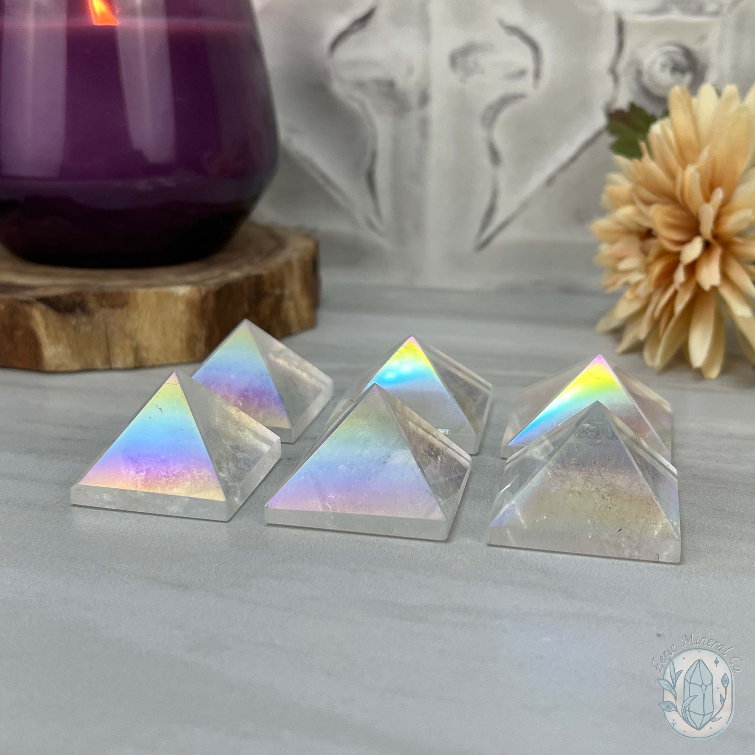 Quartz Pyramid Blue Aura Clear Quartz Pyramid Carvings | Crystals Pyramids Available ...