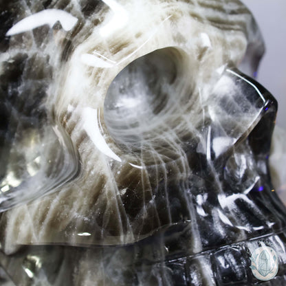 Large Smoky Quartz Skull Carving