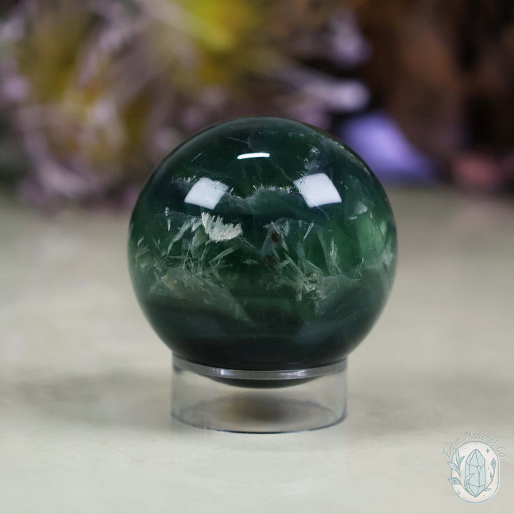 48mm Snowflake Fluorite Sphere