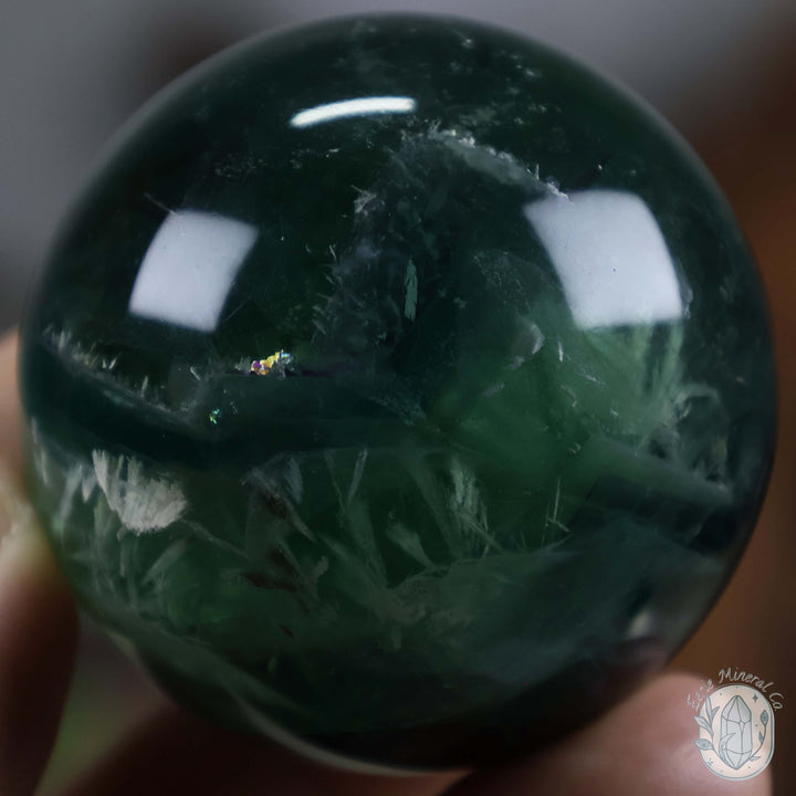 48mm Snowflake Fluorite Sphere