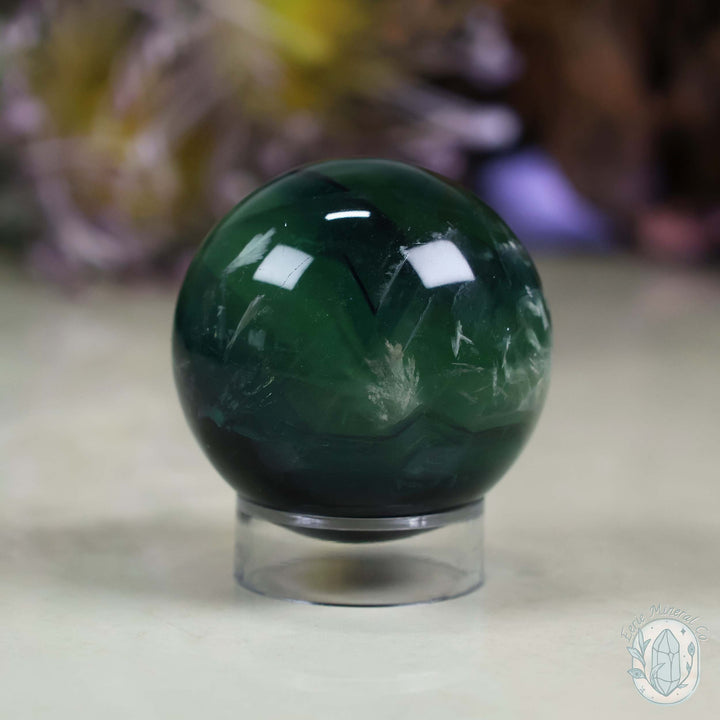 48mm Snowflake Fluorite Sphere