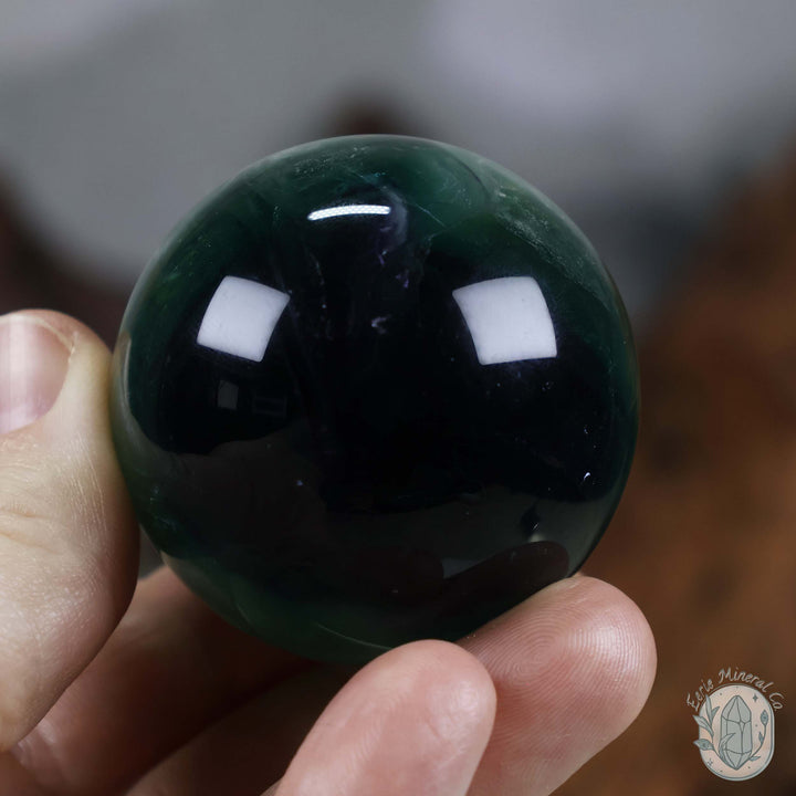 48mm Snowflake Fluorite Sphere