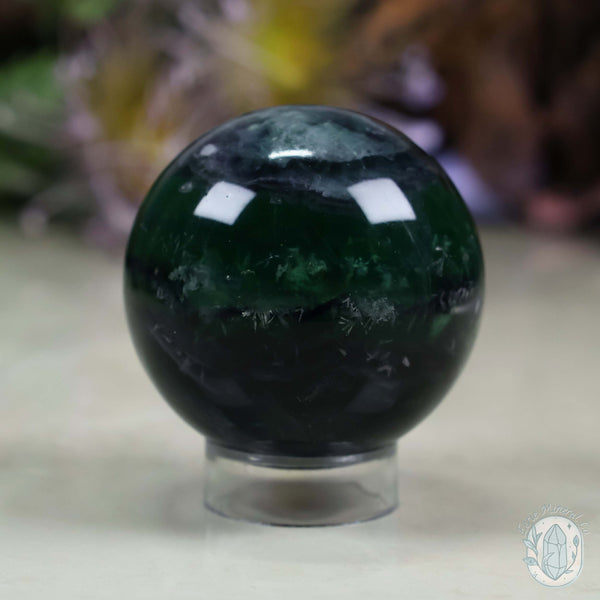 59mm Snowflake "Feather" Fluorite Sphere