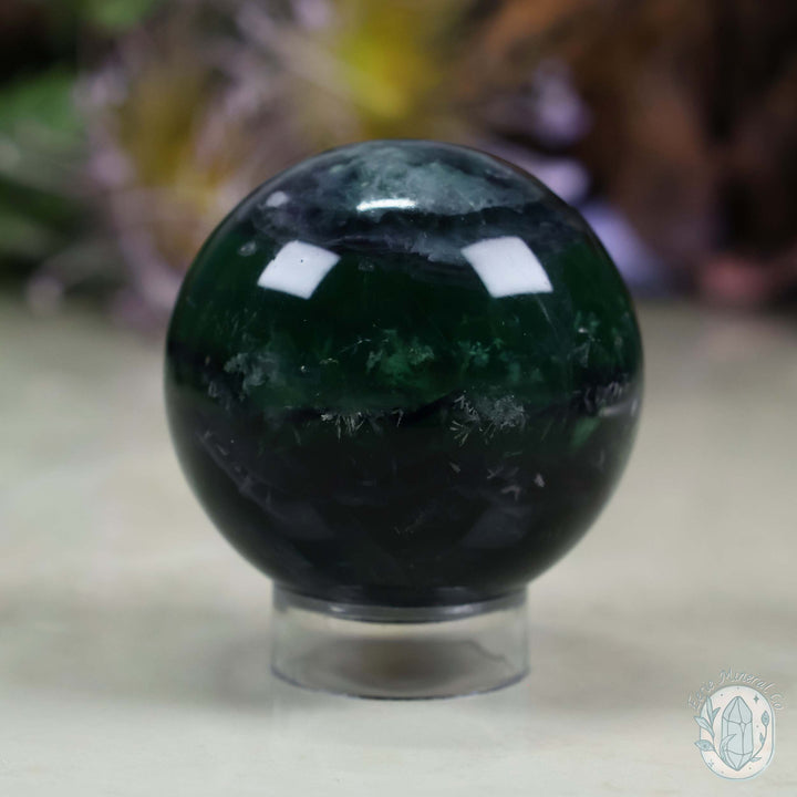 59mm Snowflake "Feather" Fluorite Sphere