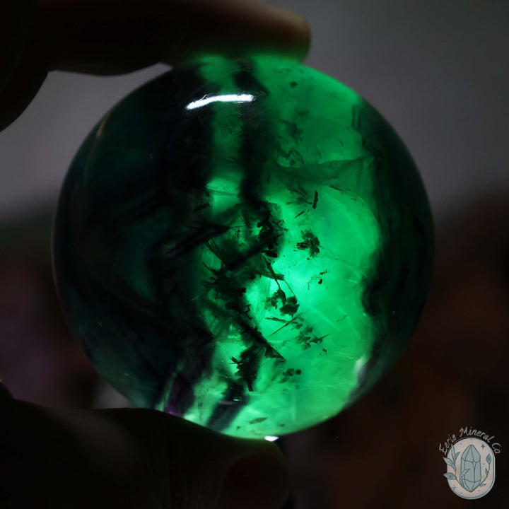 59mm Snowflake "Feather" Fluorite Sphere