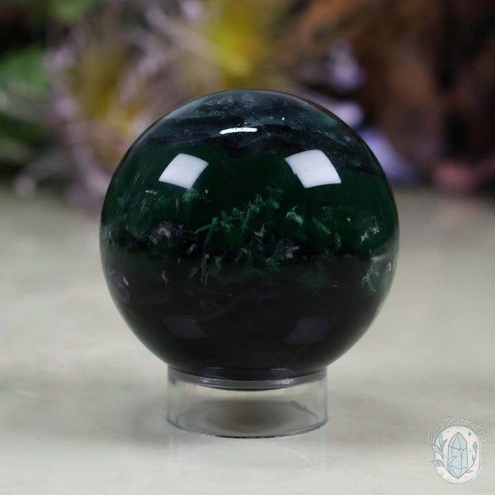 59mm Snowflake "Feather" Fluorite Sphere