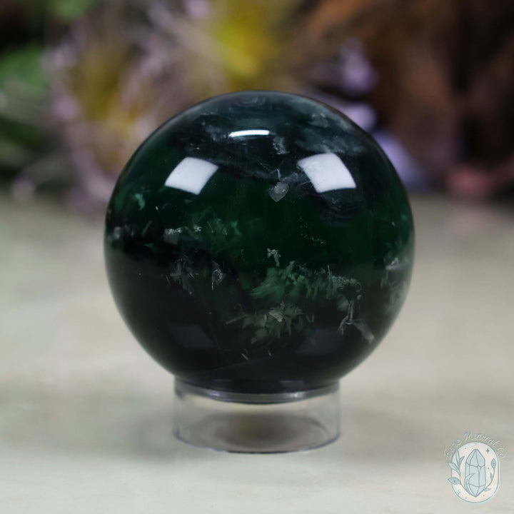 59mm Snowflake "Feather" Fluorite Sphere