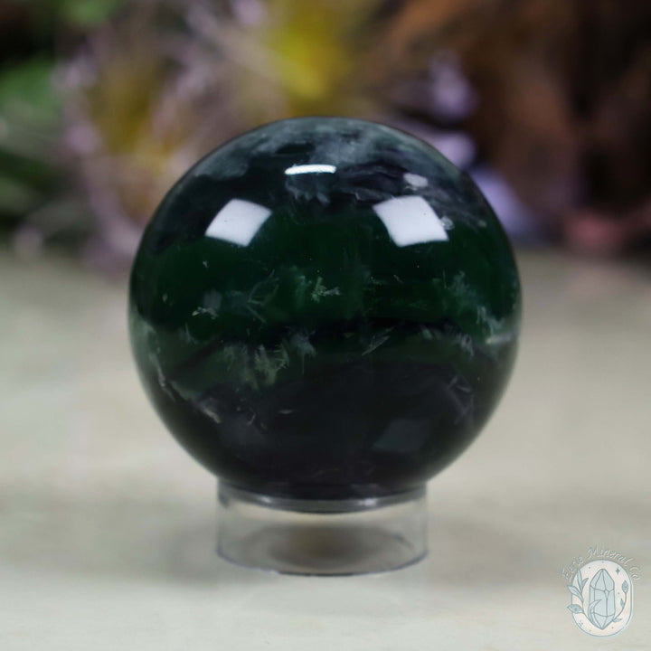 59mm Snowflake "Feather" Fluorite Sphere