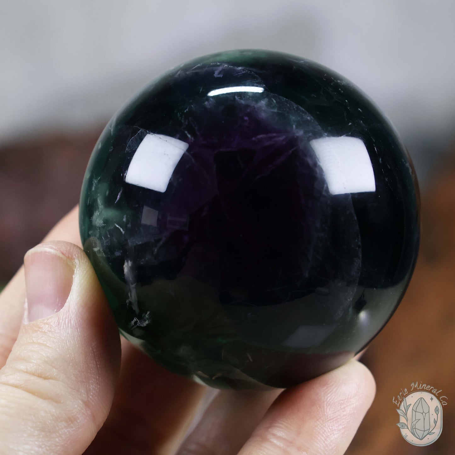 59mm Snowflake "Feather" Fluorite Sphere