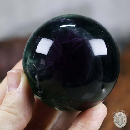 59mm Snowflake "Feather" Fluorite Sphere