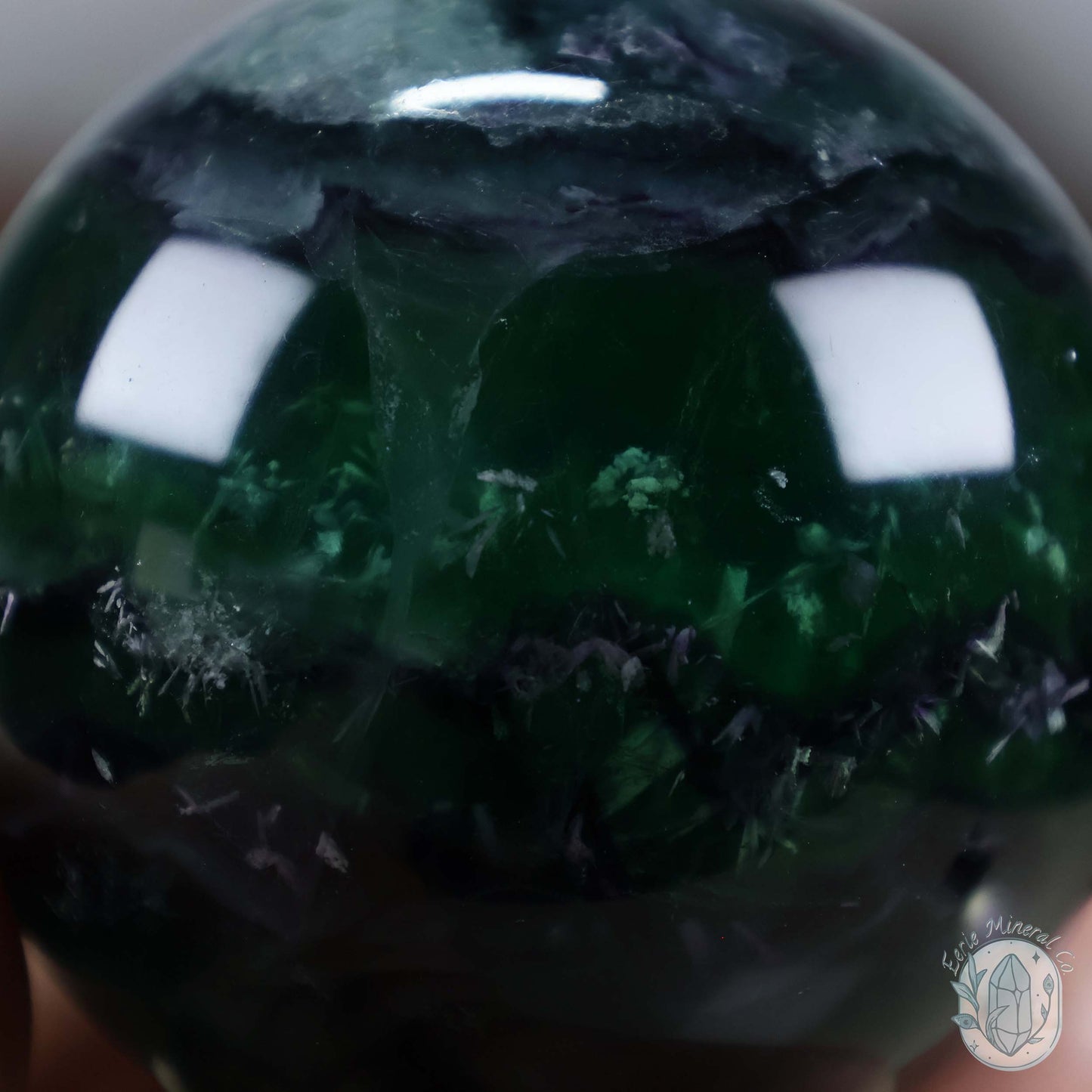 59mm Snowflake "Feather" Fluorite Sphere