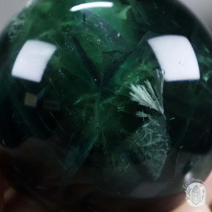 60mm Snowflake "Feather" Fluorite Sphere