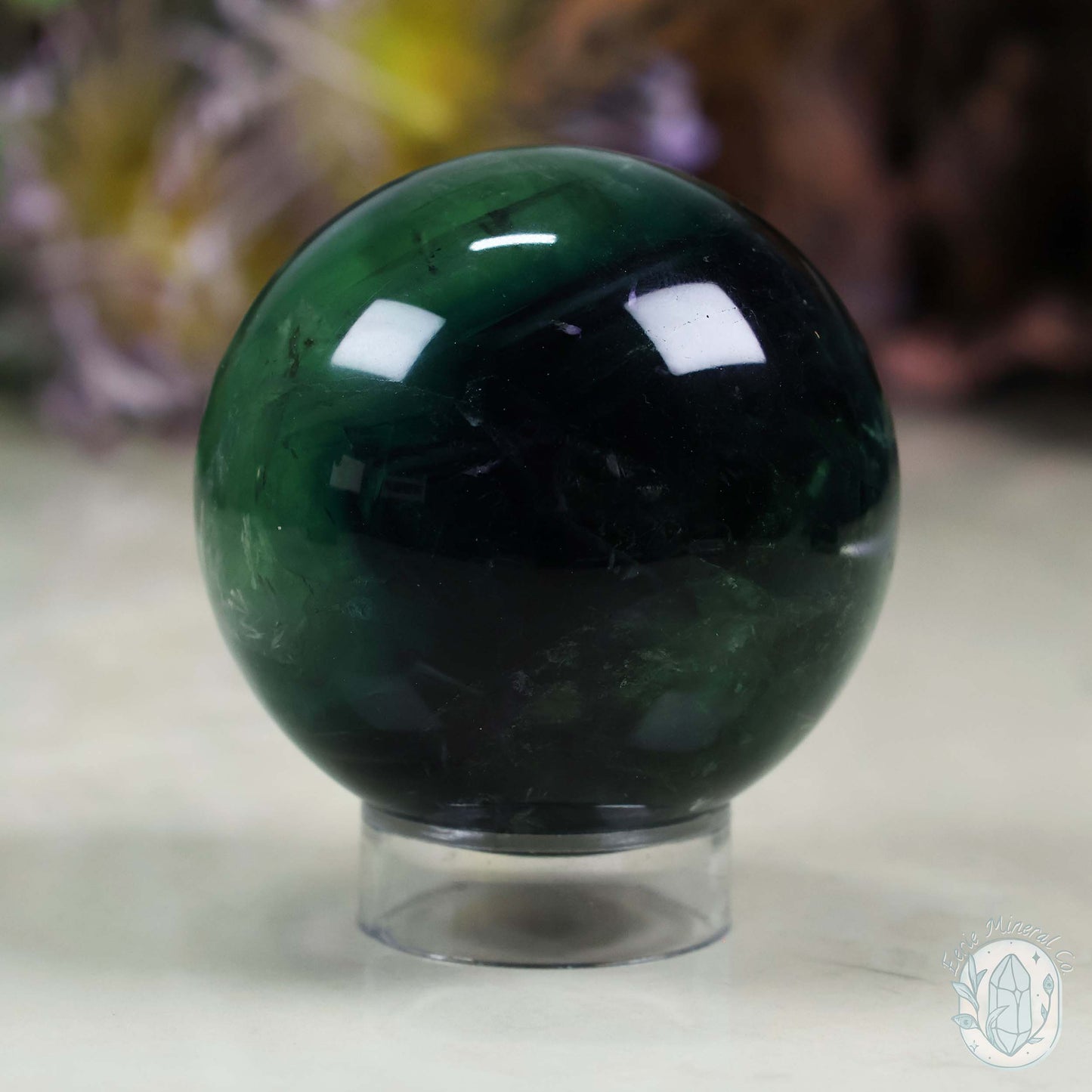 60mm Snowflake "Feather" Fluorite Sphere