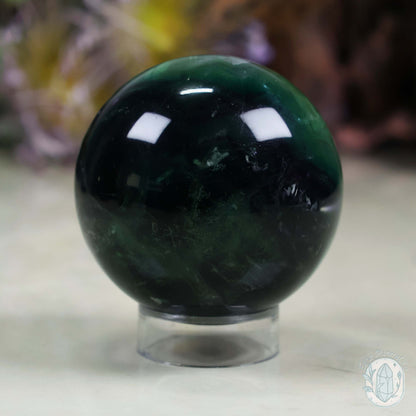 60mm Snowflake "Feather" Fluorite Sphere