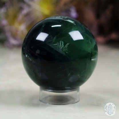 60mm Snowflake "Feather" Fluorite Sphere