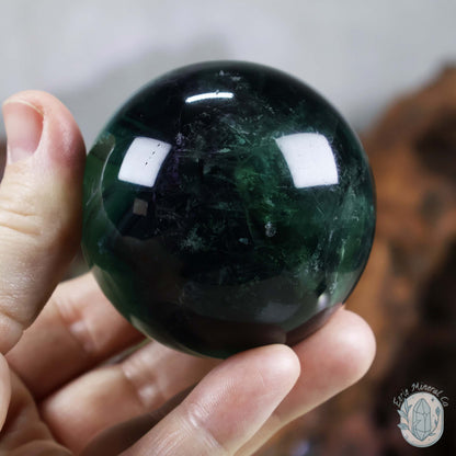 60mm Snowflake "Feather" Fluorite Sphere