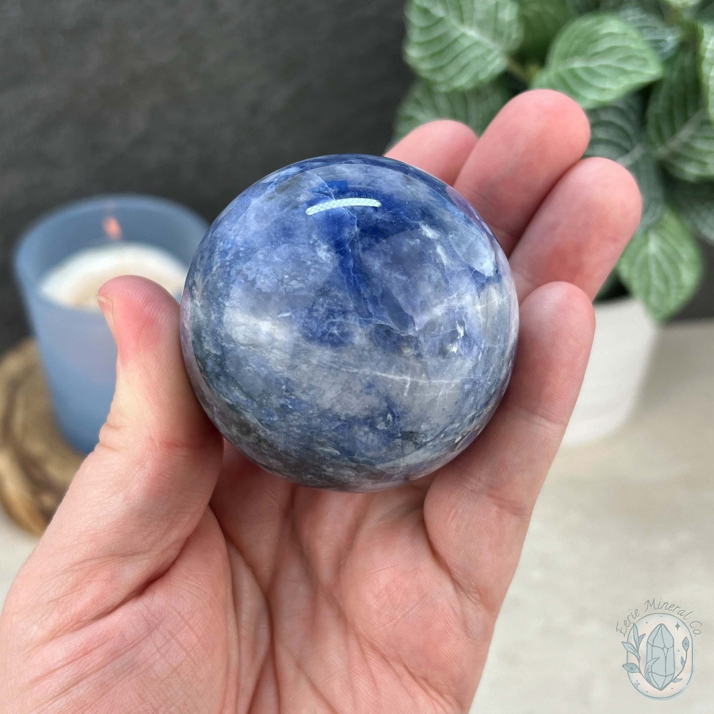 56mm UV Reactive Sodalite Polished Sphere