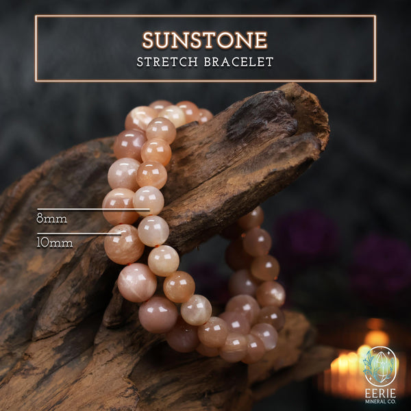 Sunstone Beaded Boho Stretch Bracelet