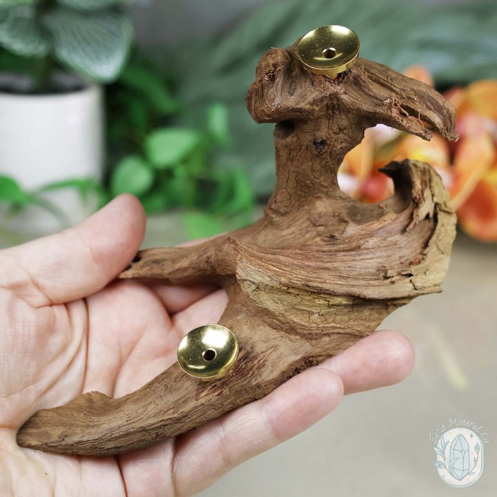 2 Sphere Holder Natural Driftwood Stands