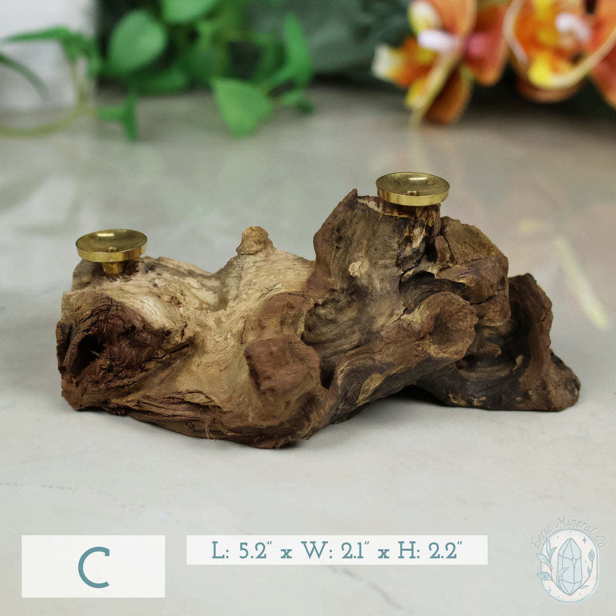 2 Sphere Holder Natural Driftwood Stands