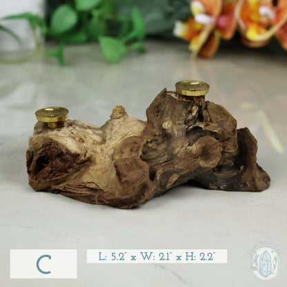 2 Sphere Holder Natural Driftwood Stands