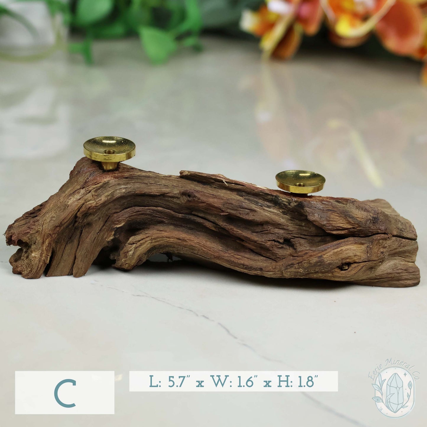2 Sphere Holder Natural Driftwood Stands