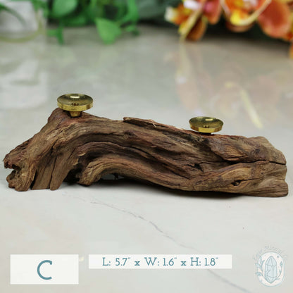2 Sphere Holder Natural Driftwood Stands