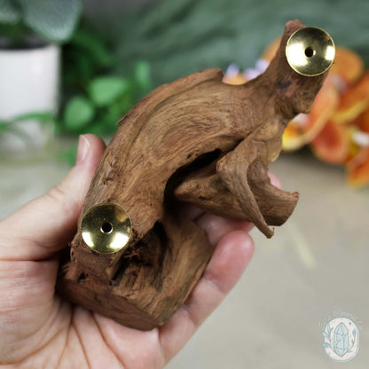 2 Sphere Holder Natural Driftwood Stands