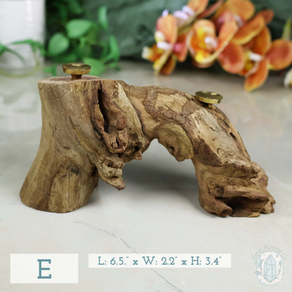 2 Sphere Holder Natural Driftwood Stands