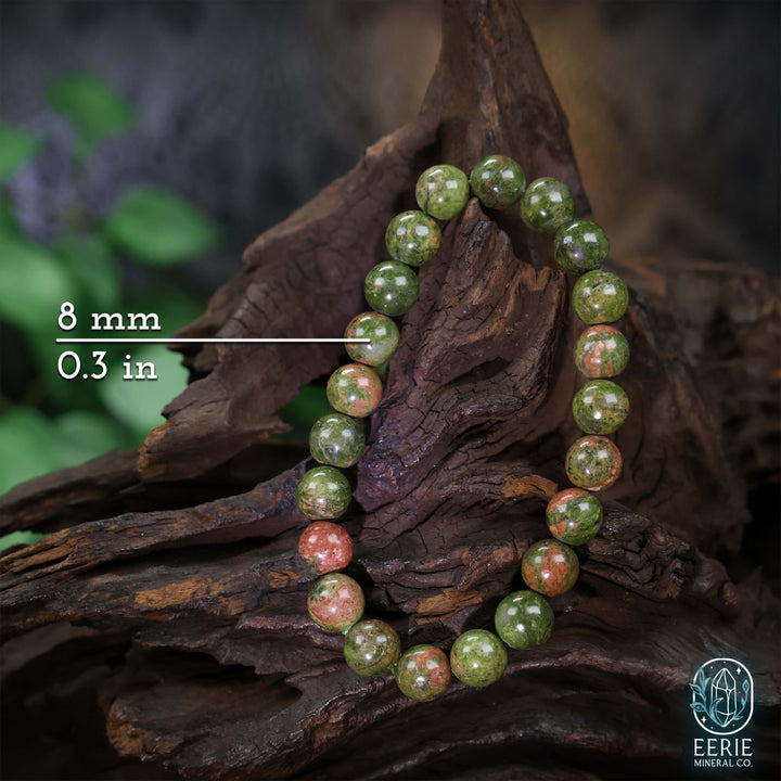 Unakite Gemstone Beaded Boho Stretch Bracelet