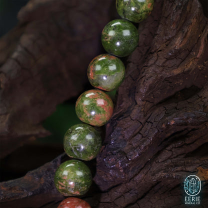 Unakite Gemstone Beaded Boho Stretch Bracelet