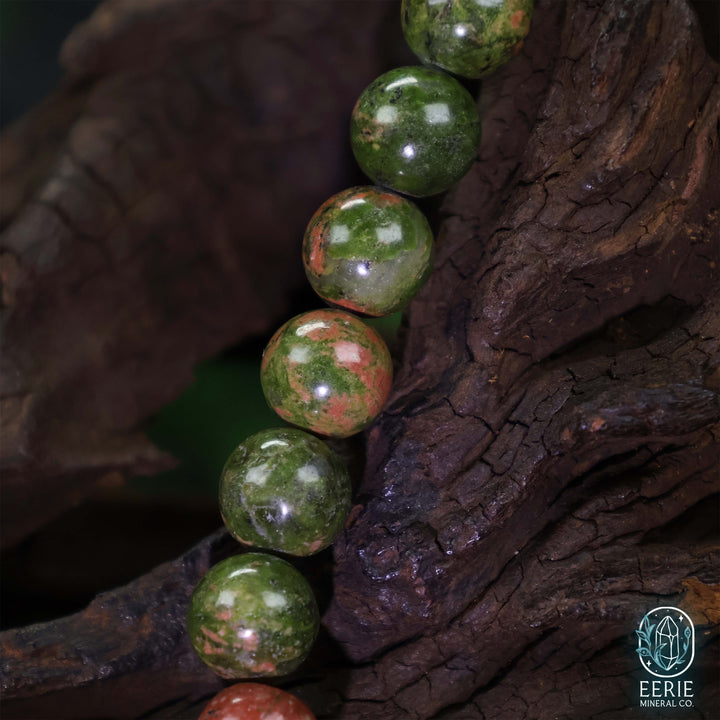 Unakite Gemstone Beaded Boho Stretch Bracelet