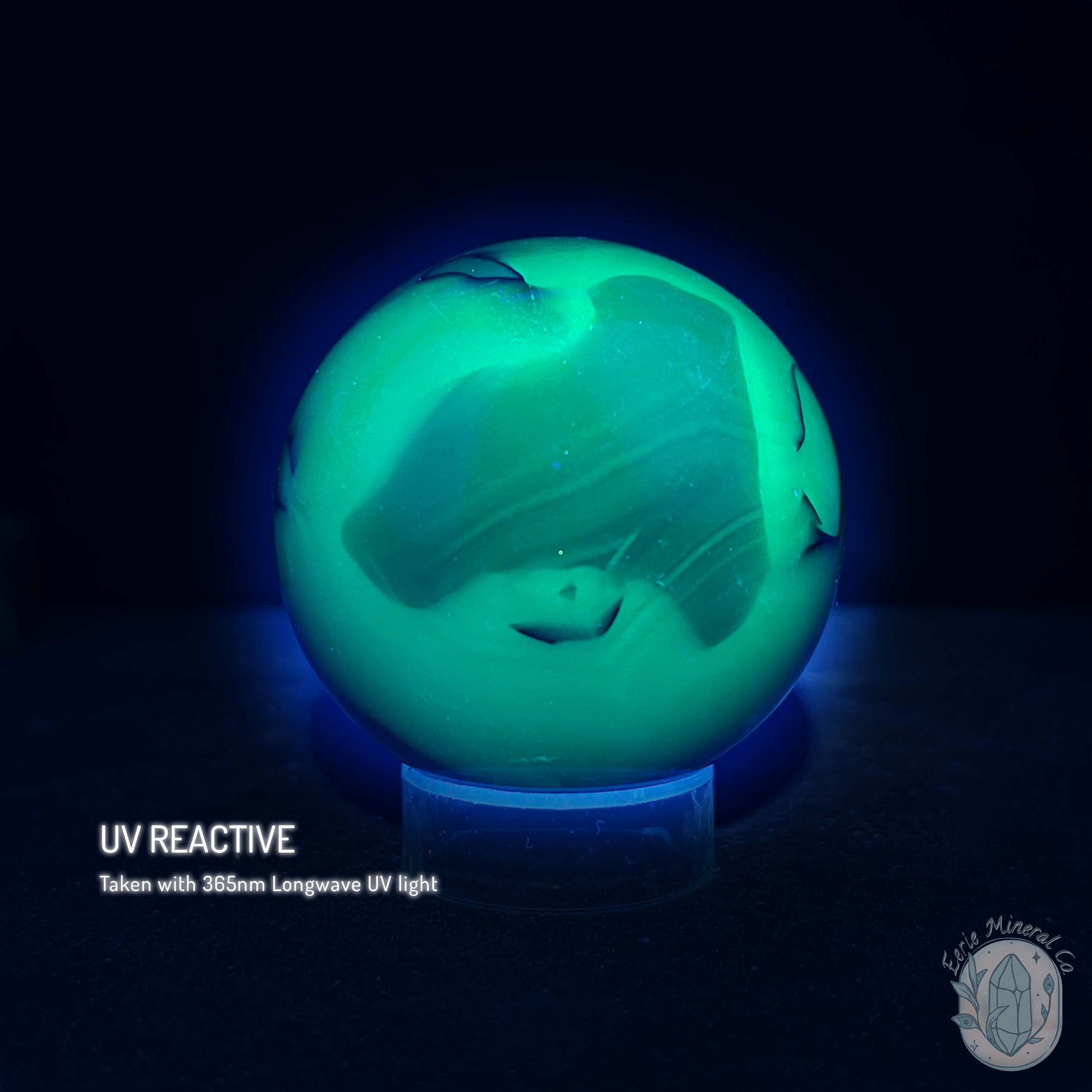 57mm UV Reactive Volcano Agate Polished Sphere